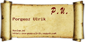 Porgesz Ulrik névjegykártya